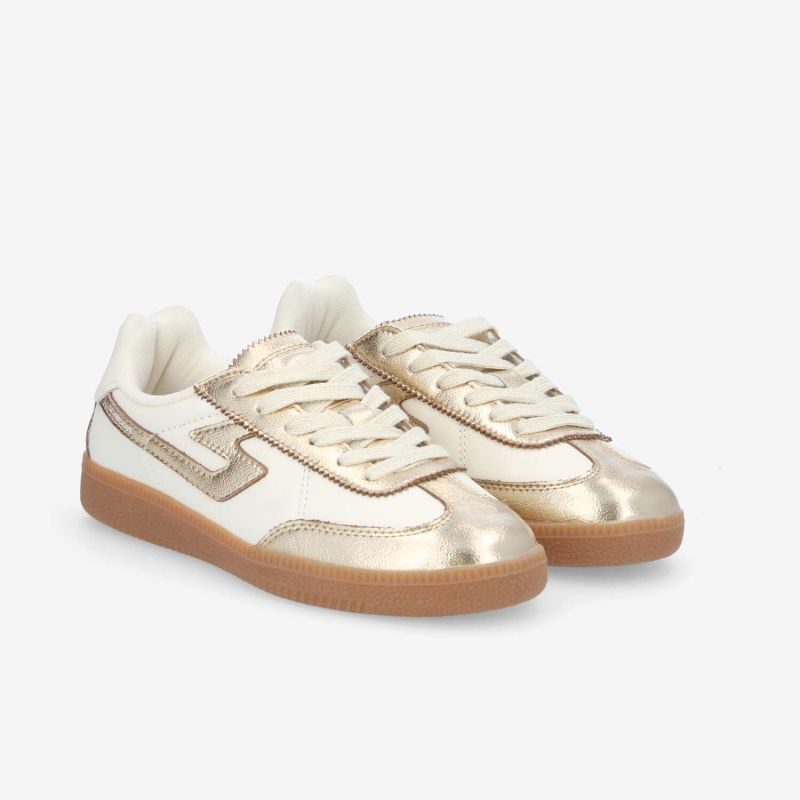 SHEFFIELD JOGGER W - NAPPA/METALLIC -  BLANC CASSE/DORE